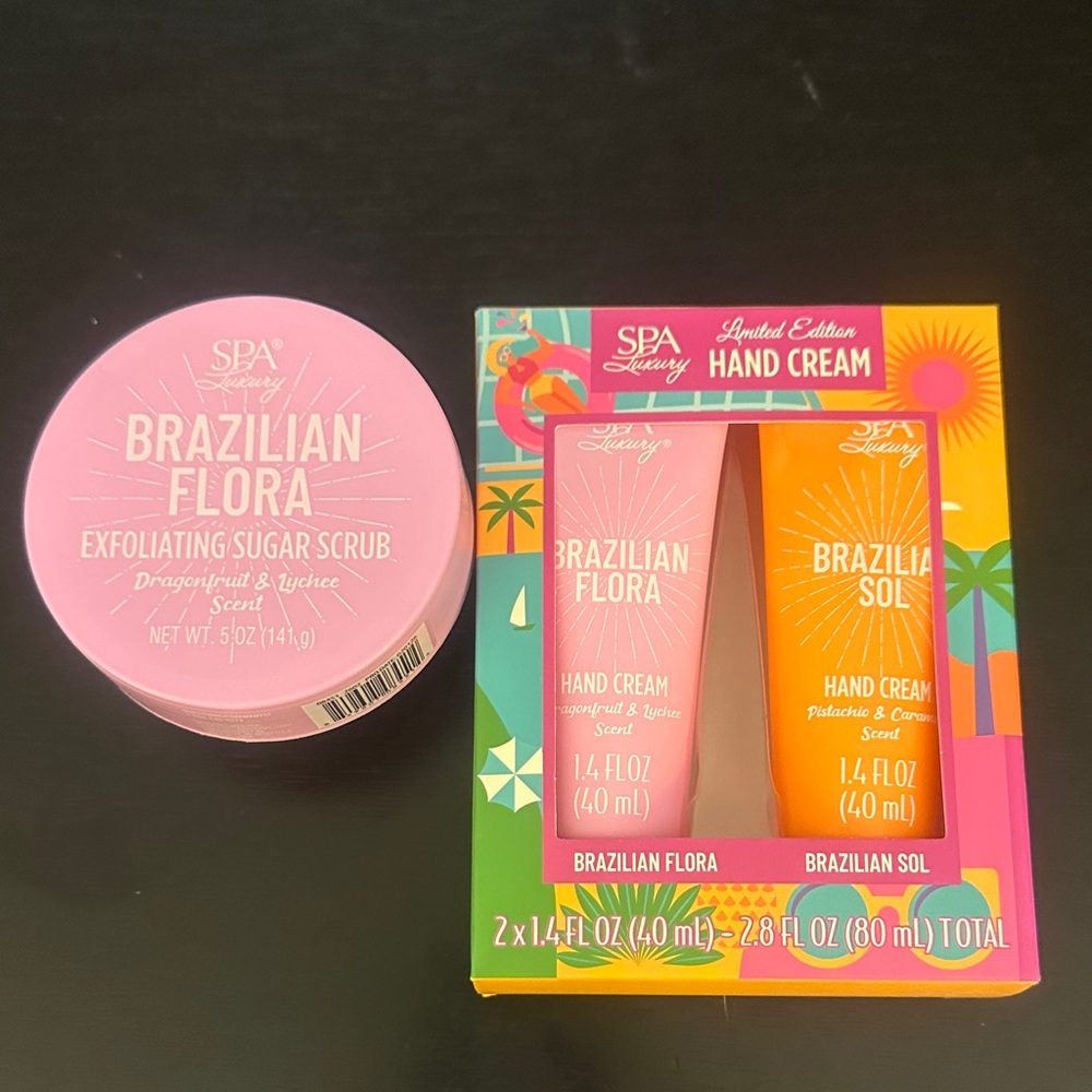 SPA Luxury Brazilian Flora & Sool Hand Cream Set + Flora Scrub